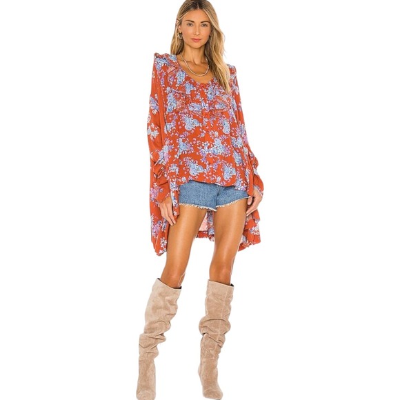 Free People Tops - Free People Pop Combo LORRETTA Floral Printed Tunic Medium ( M )OB1252056
